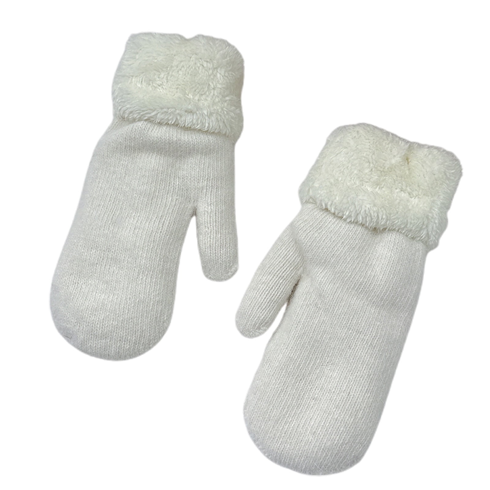 DFEK Korean Style Winter Fashion Mittens Warm Knitted Full Finger For ...