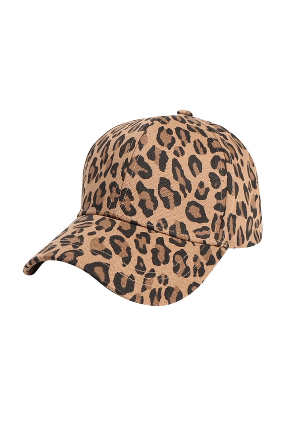 Leopard Print Baseball Cap for Men and Women Fashion Animal Pattern Unisex Casual Sport Visor Hat Coffee M