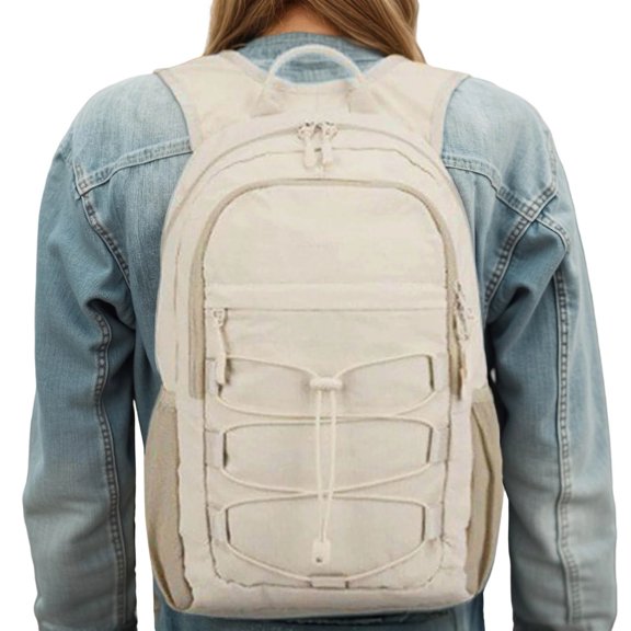 DFEK Lightweight Daypack For Outdoor Hiking Travel Sports Compact Rucksack With Comfortable Strays Beige