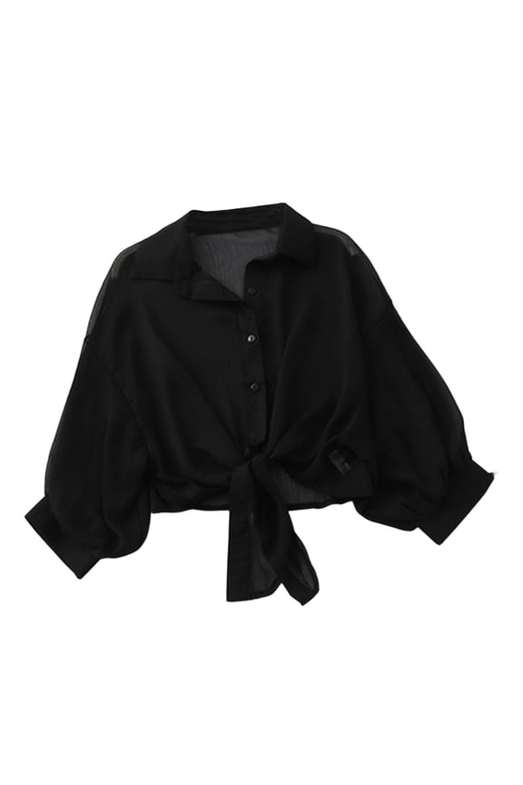 Lightweight Summer Cover Up Shirt Jacket For Women Beach Pool Loose Fit Sun Protective Swimwear Outerwear Casual Thin Cardigan Black XXL