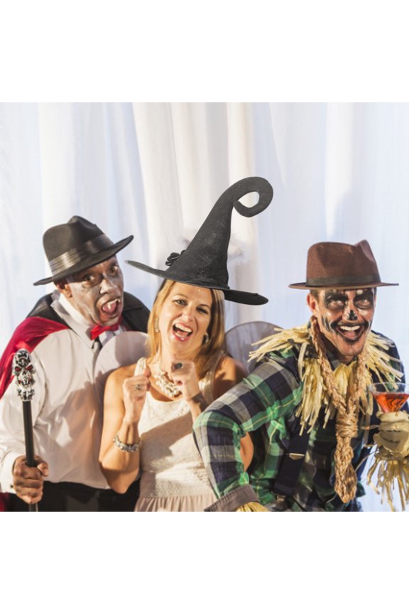 Magician Performance Witch Party Prom Headdress Black Hat Baseball Cap black One Size