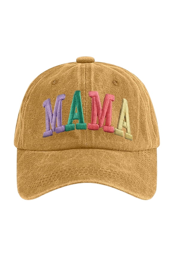 Mama Hats For Women Adjustable Mini Baseball Cap Funny Novelty Design Yellow One Size