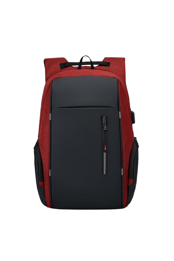 Men's Business Laptop Backpack with USB Charging Port Large Capacity Multifunctional Travel Computer Bag Red