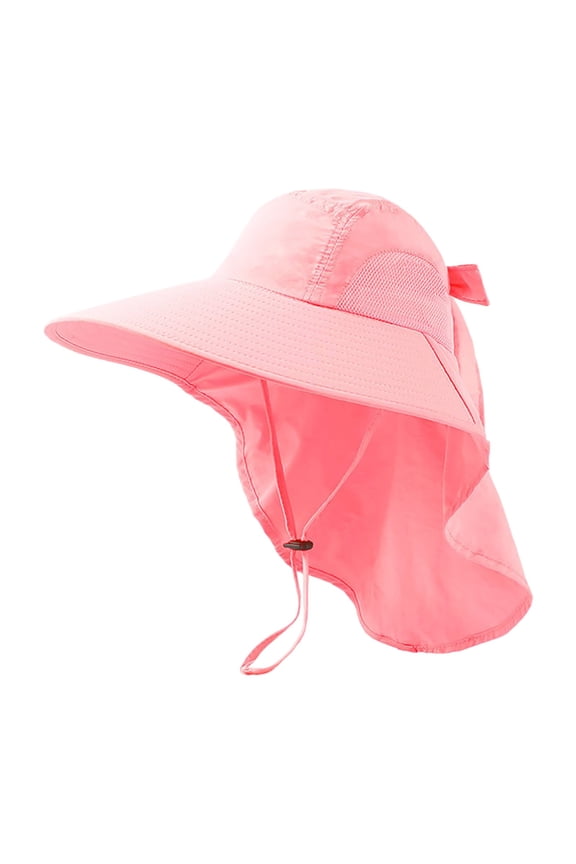 Outdoor Sun Hat with Wide Brim for Women Adjustable Ponytail Design for Hiking Camping and Beach Pink 34.5cm