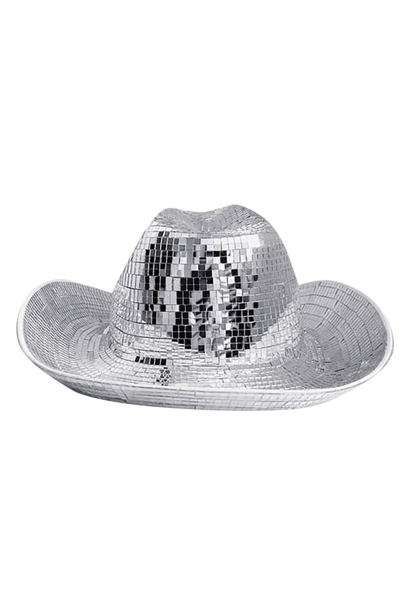 Performance Prom Party Cowboy Fisherman Hat with Reflective Design for Outdoor Events and Nighttime Silver One Size