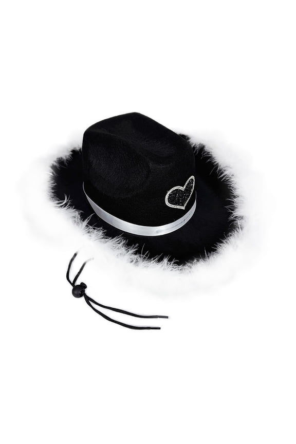 Performance Top Hat Cowboy Style Hat for Stage Shows and All Season Party Accessories Black One Size
