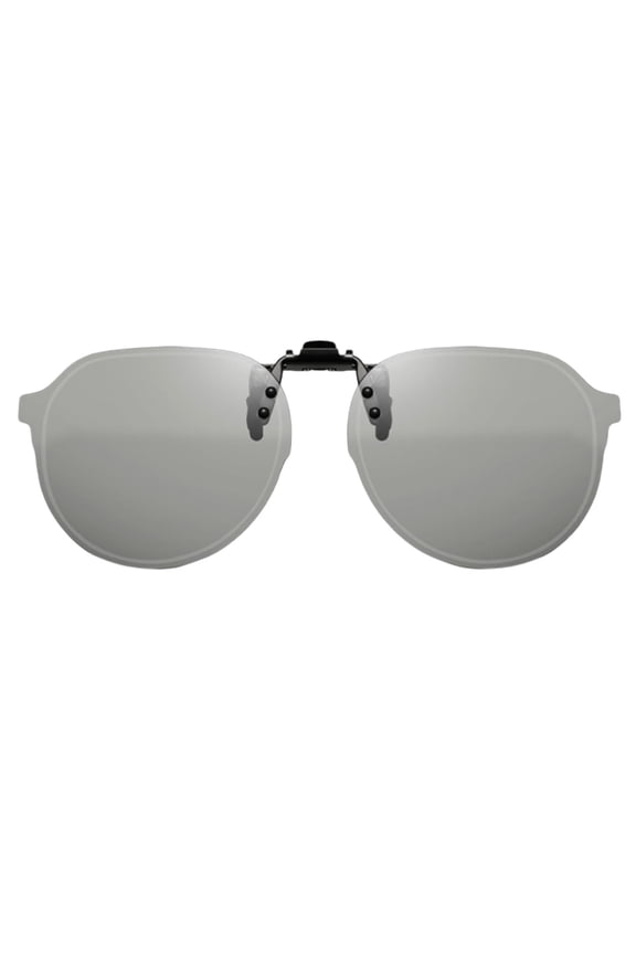 Polarized On for Glasses Glare Reversible Sun Lens Attachments for Outdoor Activities Silver