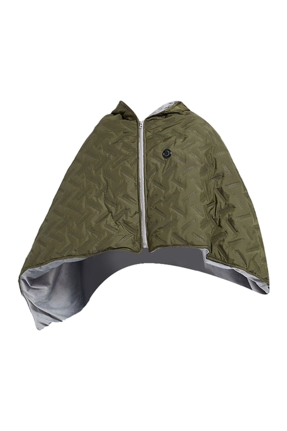 Portable USB Heated Wearable Shawl Wrap Fast Heating Soft Zipper Blanket For Indoor Outdoor Use With Multiple Temperature Settings Green 150X80cm