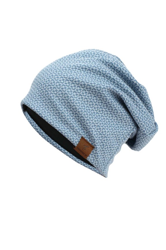 Retro Fashion Square Pile Hat for Men and Women Winter Warm Lattice Design Thermal Ear Cap Navy One Size