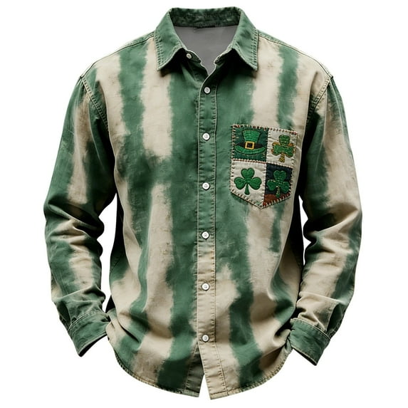 DFEK Stylish St Patrick's Day Themed Casual Shirt For Holiday Celebration And Everyday Comfortable Wear Green S
