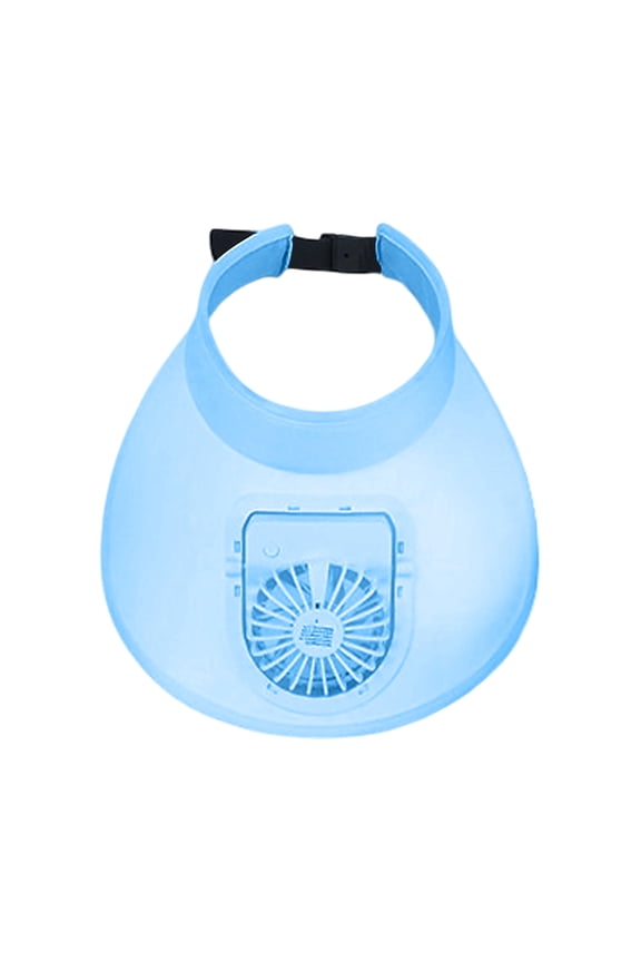Sun Visor Hat with Built-in Fan for Outdoor Activities Featuring Three Adjustable Speeds and Wide Brim Design Light Blue 27cm