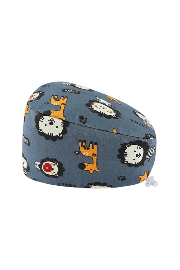 Unisex Beret Hat Breathable Printed Doctor Scrub Cap For Navy B