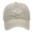 thumbnail image 1 of DFEK Unisex Cancer Awareness Embroidered Baseball Cap Casual Distressed Washed Denim Adjustable Sun Hat for Daily Wear Beige One Size, 1 of 5
