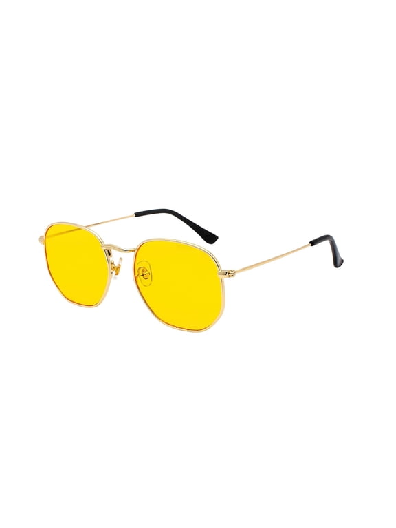 Unisex Geometric Polygon with Lightweight Metal Frame for Outdoor Gold
