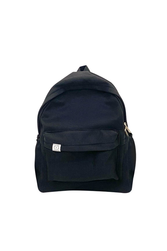 Unisex Nylon Backpack with Adjustable Chain Strap and Secure Buckle Closure for Daily Use Black