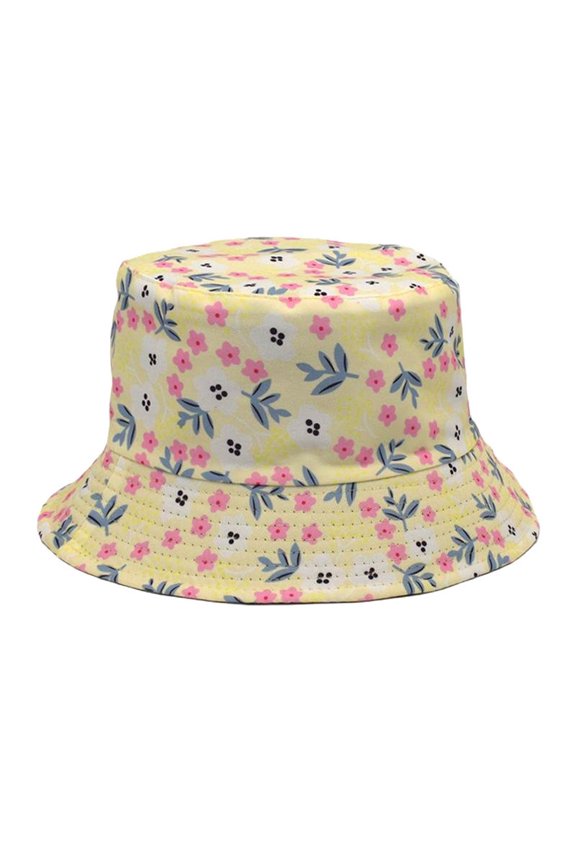 Unisex Reversible Flat Top Summer Bucket Hat for Outdoor Sun and Casual Style Beige M