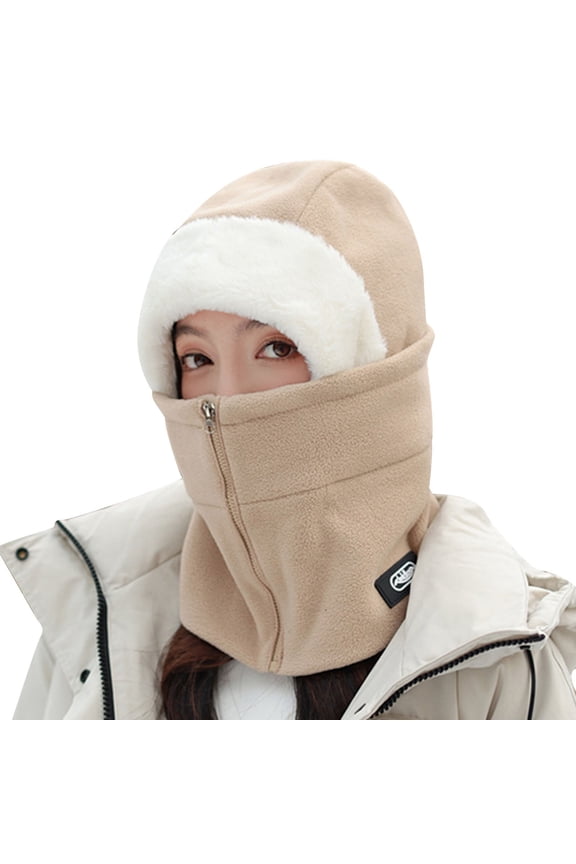 Unisex Winter Cycling Hat with Ear for Cold Weather Bike Riding and Outdoor Activities Khaki One Size