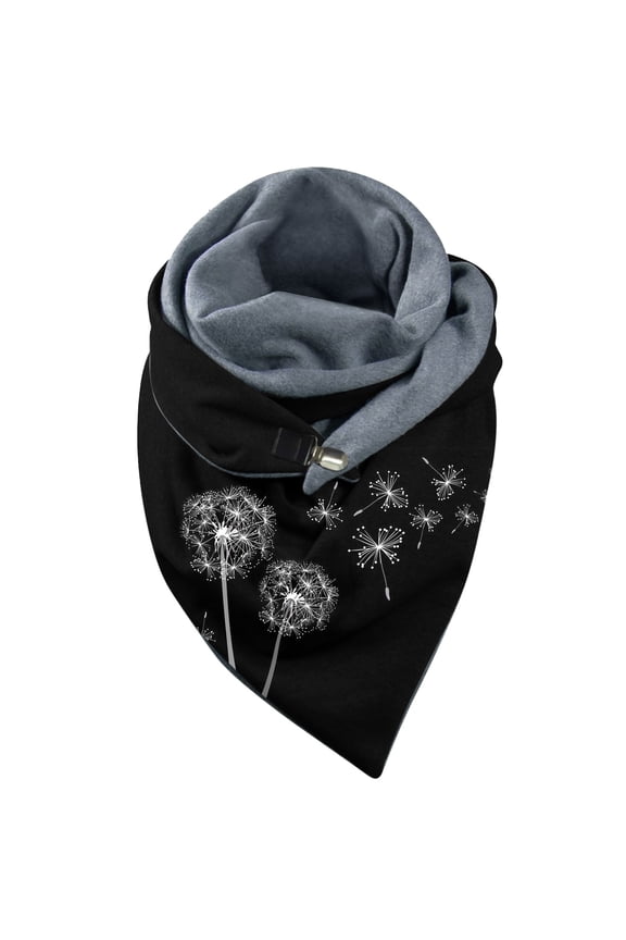 Universal Autumn Winter Warm Printed Elegant Double Layer Buckle Soft Comfortable Fashion Scarf I One Size