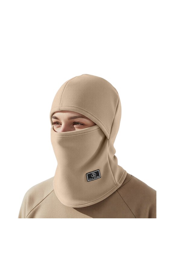 Winter Lined Thermal Windproof Hood for Ski Cycling Motorcycle and Outdoor Cold Weather Activities Khaki One Size