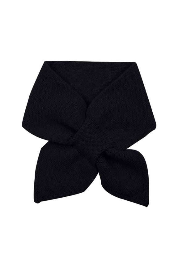 Winter Thermal Lined Neck Warmer Scarf Loop Knitted Collar For Cold Weather Black One Size