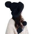 thumbnail image 1 of DFEK Winter Trapper Hat for Women Ushanka with and Ear Cold Weather Cap Black One Size, 1 of 4