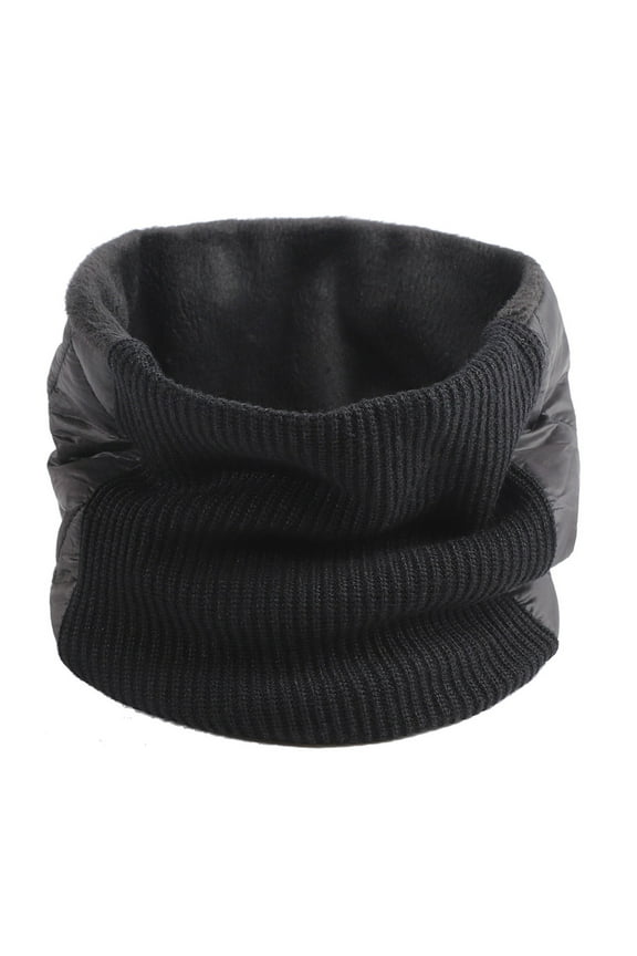 Winter Wool Knitted Neck Scarf for Men and Women Soft Warm Fashionable Accessory Black One Size