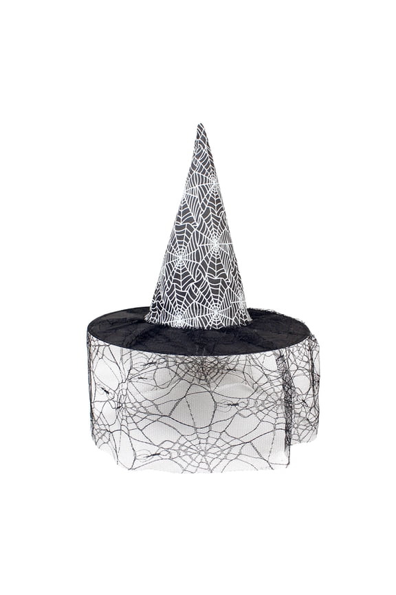 Witch Pointed Hat Adult Halloween Decorative Prop Non Woven Baseball Cap Black One Size