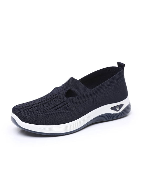 Women's Autumn Winter On Flat Shoes with Bow Detail Soft Sole Lined Cozy Comfort Casual Footwear Blue 35