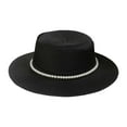 thumbnail image 1 of DFEK Women's Elegant Summer Sun Hat with Pearl and Adjustable Tie for Outdoor Beach Casual Wear Black One Size, 1 of 4