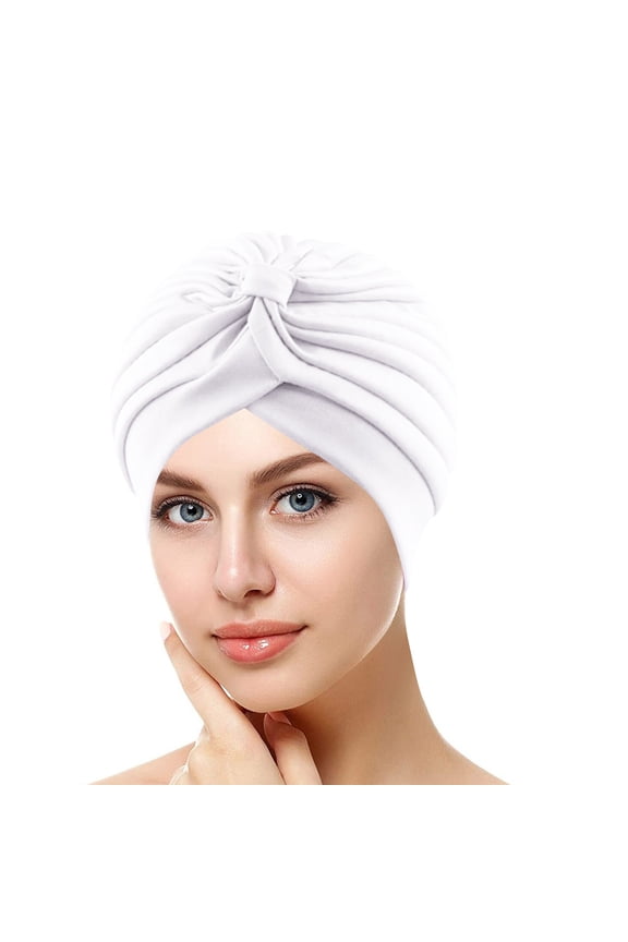 Women's Fashion Baseball Cap Elastic Solid Comfort Monochrome Headband Flat Top Hat for Casual Style White One Size