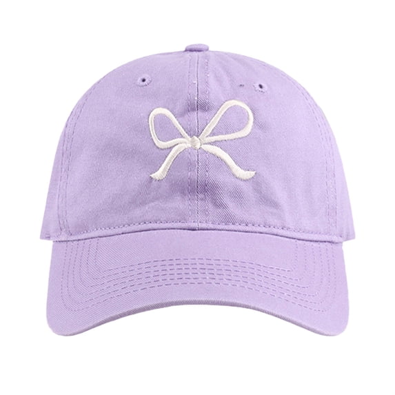 DFEK Women's Fashion Baseball Cap with Decorative Bow Preppy Sun Visor for Outdoor Activities and Travel Accessories Purple One Size