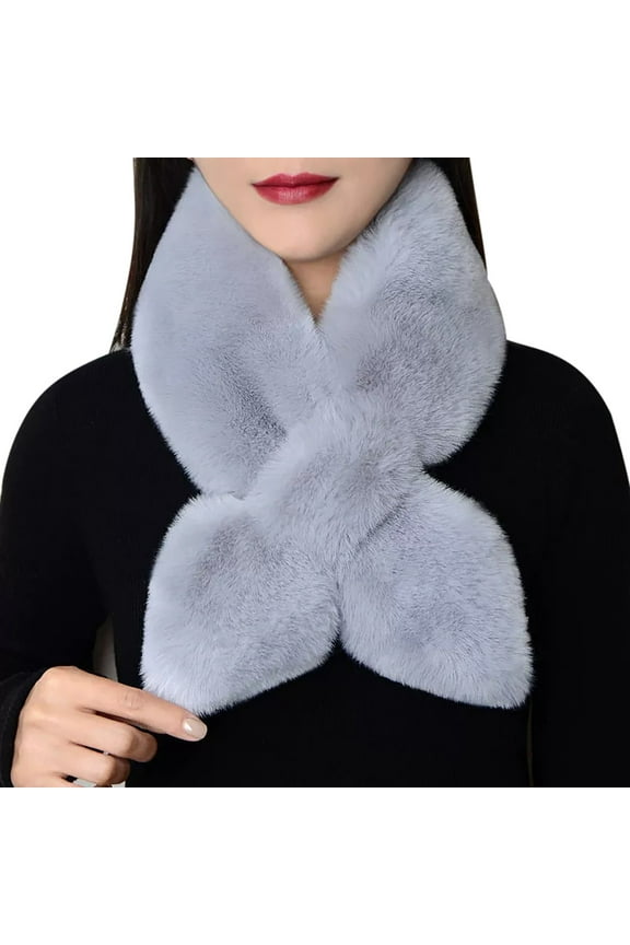 Women's Fashion Versatile Thick Warm Winter Scarf Neck Gaiter Windproof Soft Comfortable Accessory Grey One Size