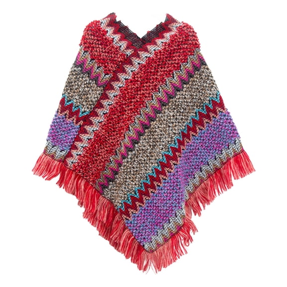 DFEK Women's Stylish Winter Shawl Wrap Long Soft Warm Fashionable Ethnic Scarf for Casual Outfits Watermelon Red One Size