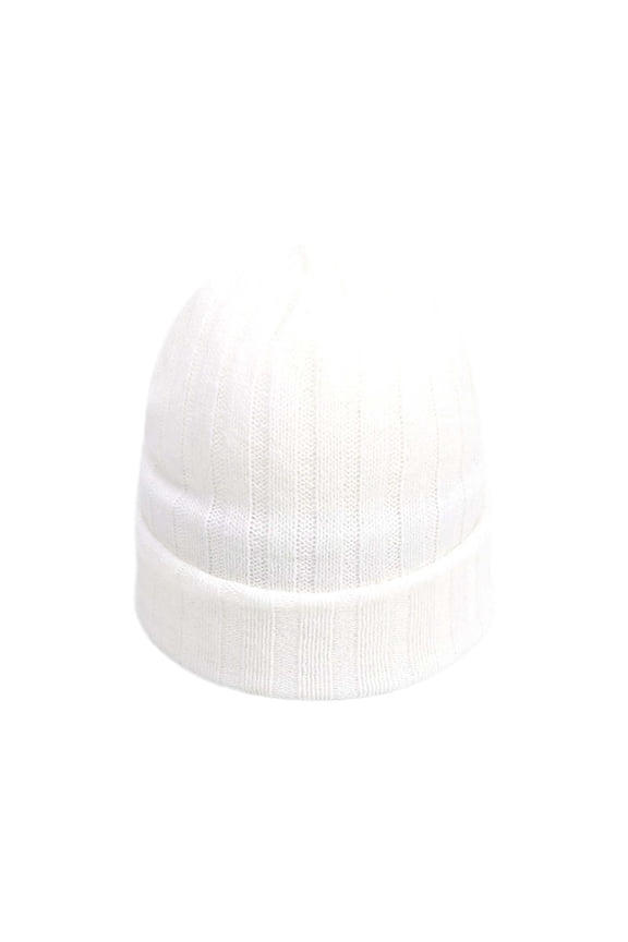 Women's Winter Knit Hat Warm Lined Pullover Cap For Cold Weather Hop Style White One Size