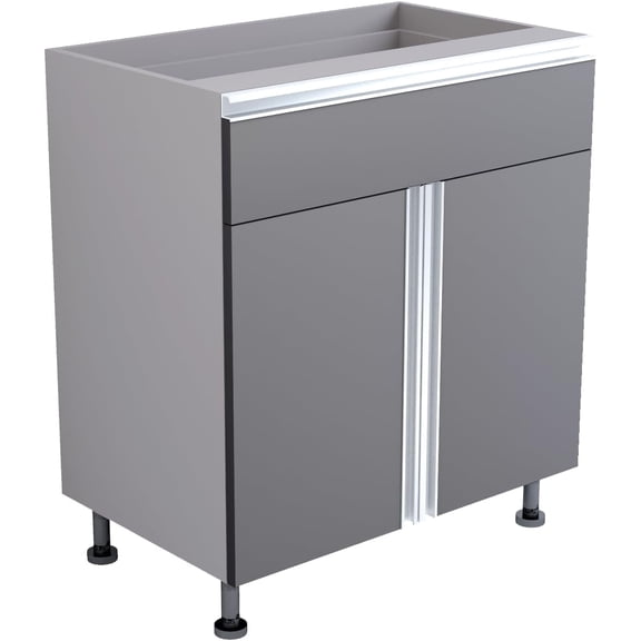 DFG METALLIC GREY BASE CABINET 30" DOUBLE DOOR W/ ONE DRAWER