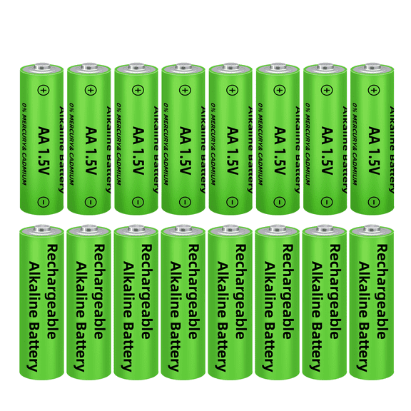 DFITO 1.5V Alkaline AA Rechargeable Battery Cell, 16PCS