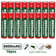 DFITO 1.5V Alkaline AAA 8800mAh Rechargeable Battery Cell, 16PCS