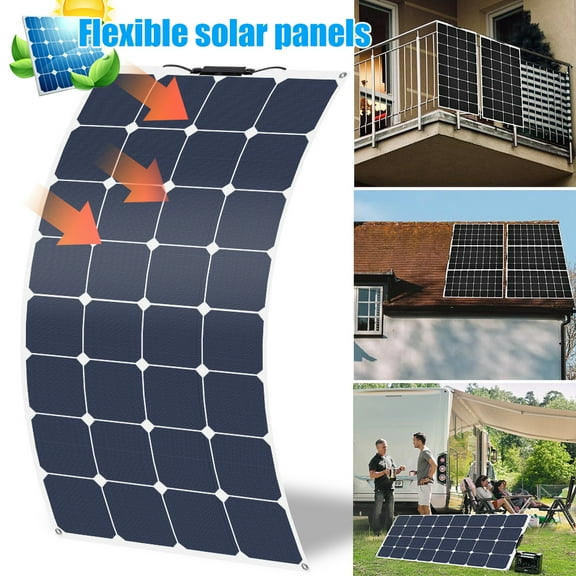 DFITO 120W Flexible Solar Panel for 12V Battery Charging, Bendable Off-Grid Power for RV, Boat, Cabin, Camping Waterproof, Lightweight, High Efficiency