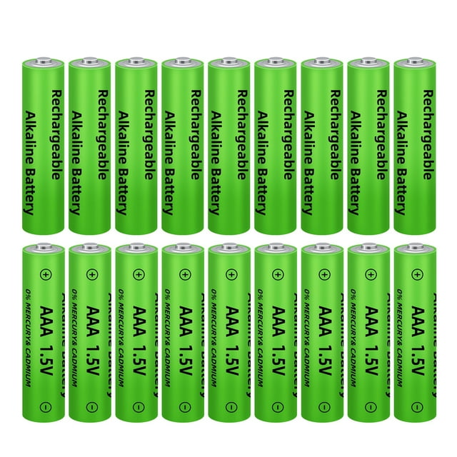 DFITO 16Pack Rechargeable AAA Batteries Pre Charged, Alkaline 1.5V 600mAh Triple A Solar
