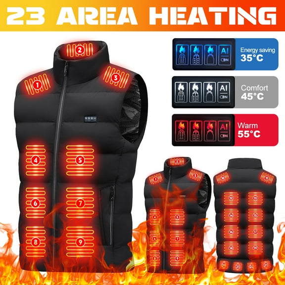 DFITO 23 Heated Areas Electric Heating Vest Jackets Man Women Waistcoat,XL