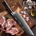 thumbnail image 1 of DFITO 7.5" Kitchen Knife Cleaver Stainless Steel Japanese Damascus Style Chef's Knife,2PCS, 1 of 8