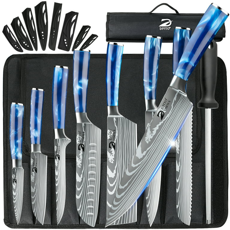 9-Piece Professional Japanese Stainless Steel Kitchen Knife Set