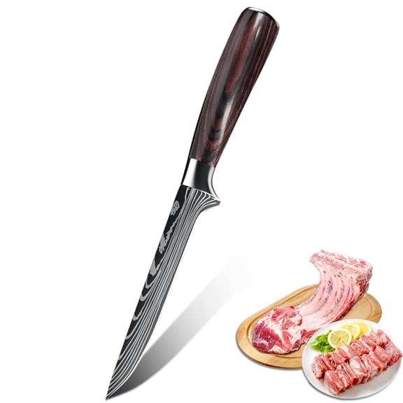 DFITO Kitchen Chef Knife with Blade Cover, 6 Inch Old kitchen knife 7CR17 Stainless Steel Ultra Sharp for Professional Chefs