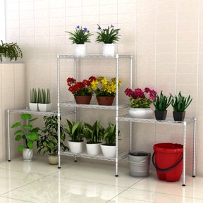 DFITO Kitchen Organizer Shelf, Microwave Shelf, Changeable Assembly Floor Standing Carbon Steel Storage Rack, Silver