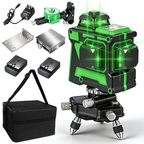 Kepeak 12-Line Green Laser Level, 360 Self-Leveling Tool for Tile, Picture Hanging & Home Renovation, ABS Material, 2 Batteries Included