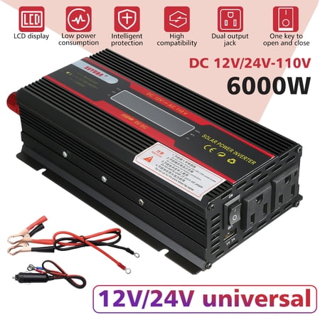 DFITO Power Inverter 6000W Modified Sine Wave Inverter DC 12V to AC 110V Car Converter for Car RV Truck Boat Travel Camping