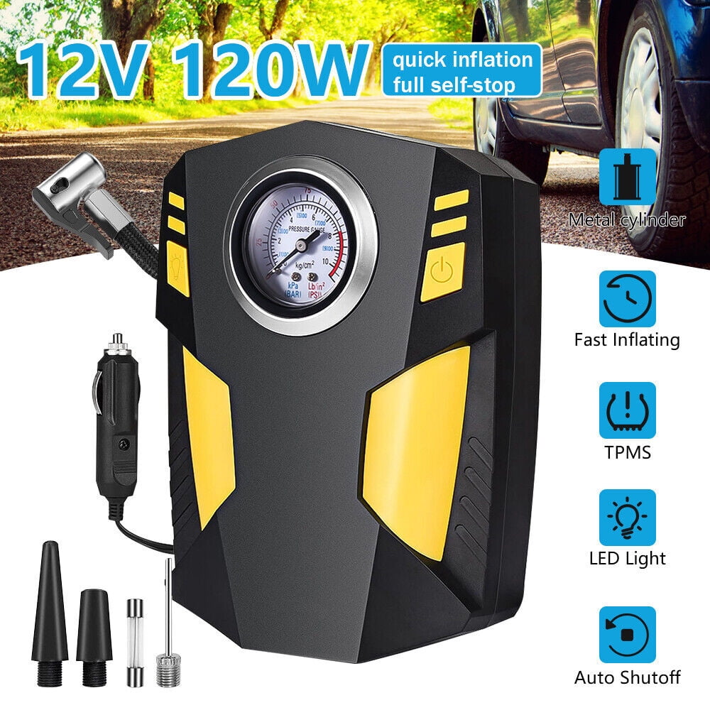 iFanze Tire Inflator, Portable Air Compressor for Car, Auto Air Pump with  LED Light Gauge 12V DC, 150PSI Tire Pump Electric Air Pump Tire Inflator  for