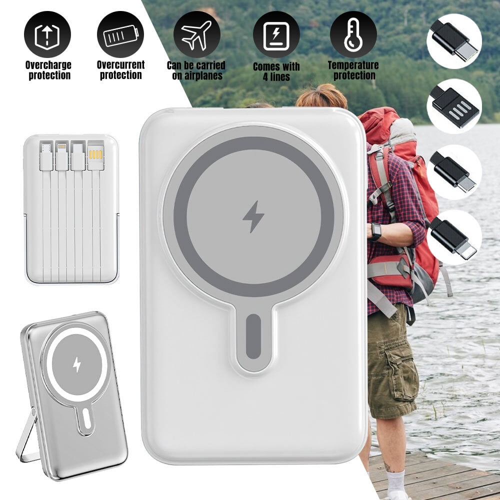 DFITO Wireless Portable Charger, Foldable 10000mAh Magnetic Power Bank ...