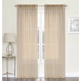 thumbnail image 1 of DFL INC. Modern Gold Solid Print Rod Pocket Sheer Kitchen Curtain Panel Pairs, 84 x 104 in (2 Panels), 1 of 5