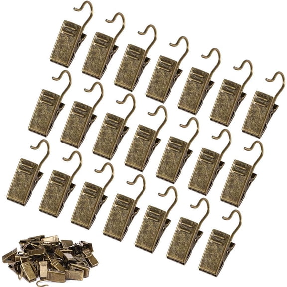 DFORD 120 Pack Clip Hook Set Stainless Curtain Clips for Curtain Photos Home Decoration Art Craft Dispaly Hang Clip (Black)